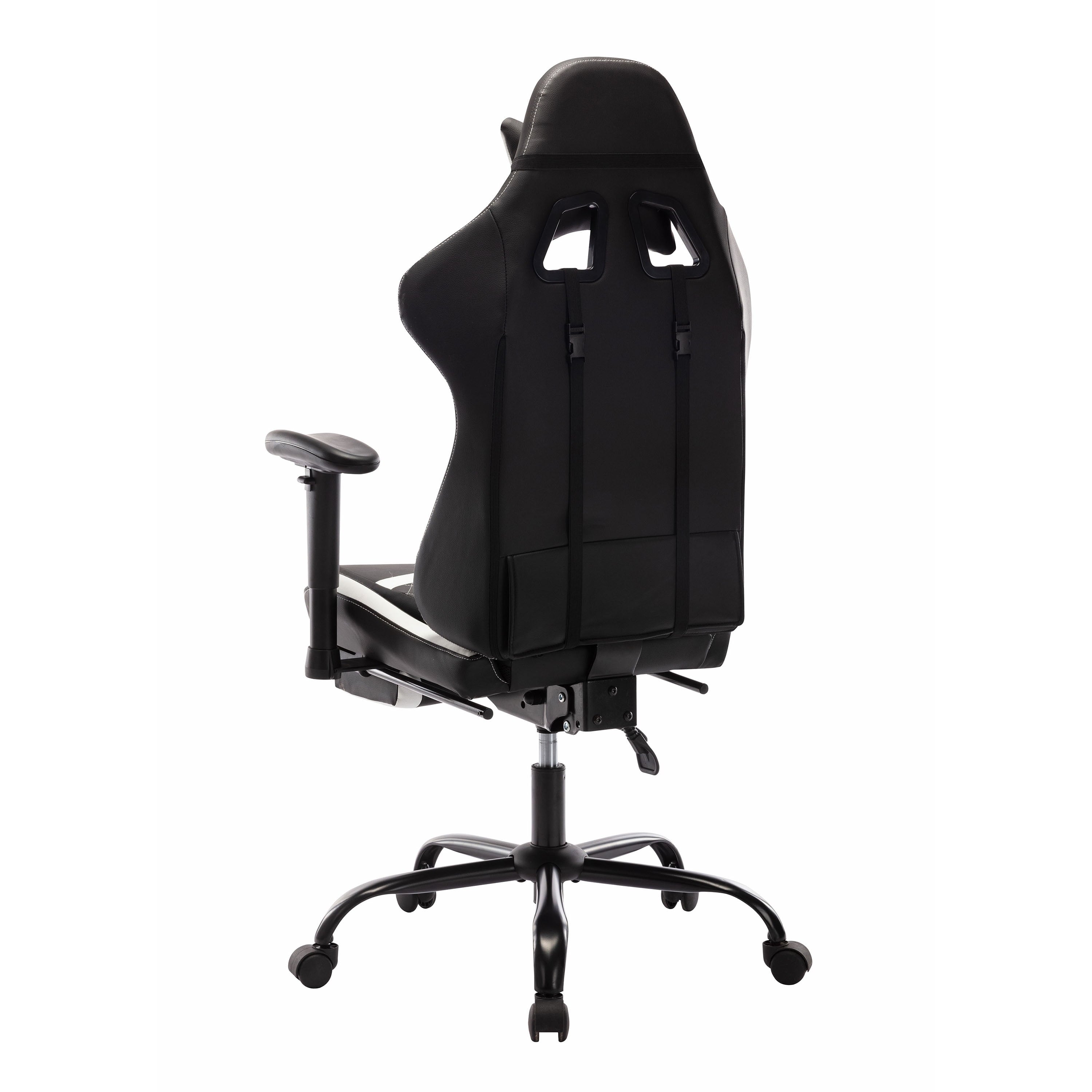 Furniture of America Haver Adjustable Gaming Chair, White and Black