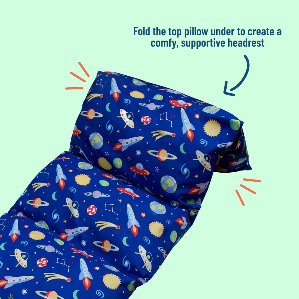 Wildkin Kids Floor Lounger for Boys and Girls, Cotton Polyester Materials Features Separate pillow pockets with envelope closure (Out of This World)