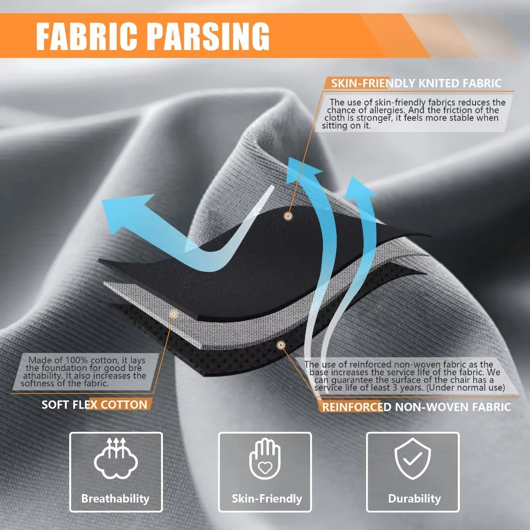 Dowinx Fabric Gaming Chair with Pocket Spring Cushion, Ergonomic Computer Chair with Footrest, Cloth Gamer Chair with Massage Lumbar Support and Headrest, Black