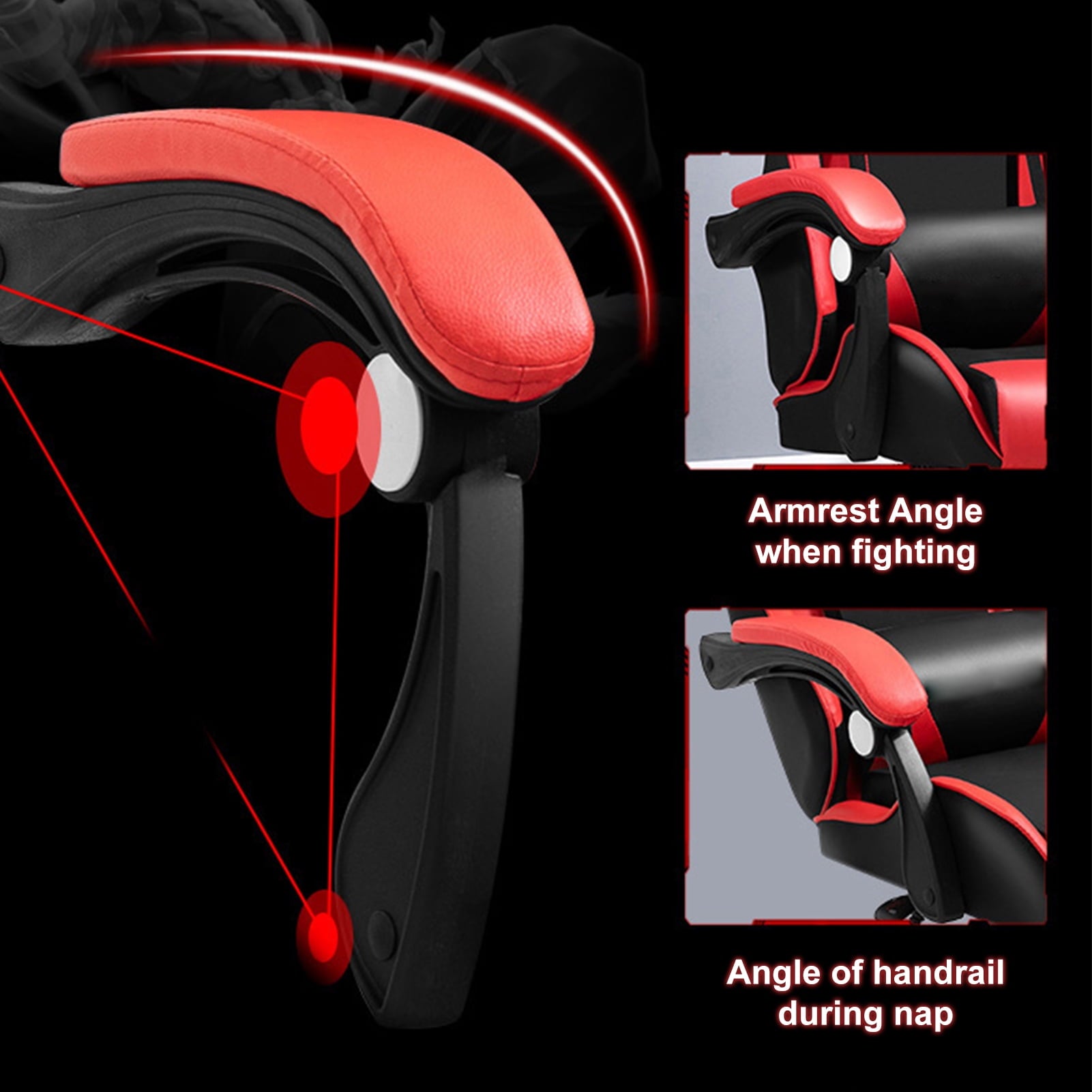 Trendix Gaming Chair with Bluetooth-compatible Speakers and LED Lights, Retractable Footrest, Ergonomic Massage Video Game Chair High Back with Lumbar Support, Height Adjustable (Red)