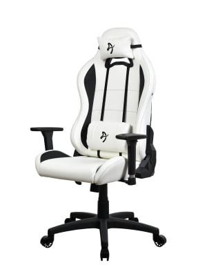 Arozzi Torretta Soft PU Leather Material Gaming Chair, Durable Ergonomic Office Chair with Adjustable Height, 3D Armrest & 2 Supportive Pillows (White)
