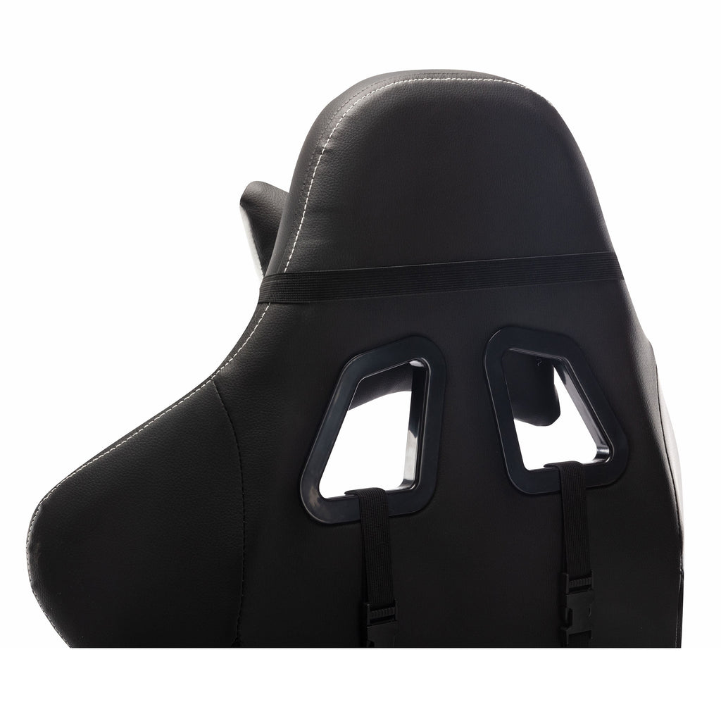 Furniture of America Haver Adjustable Gaming Chair, White and Black