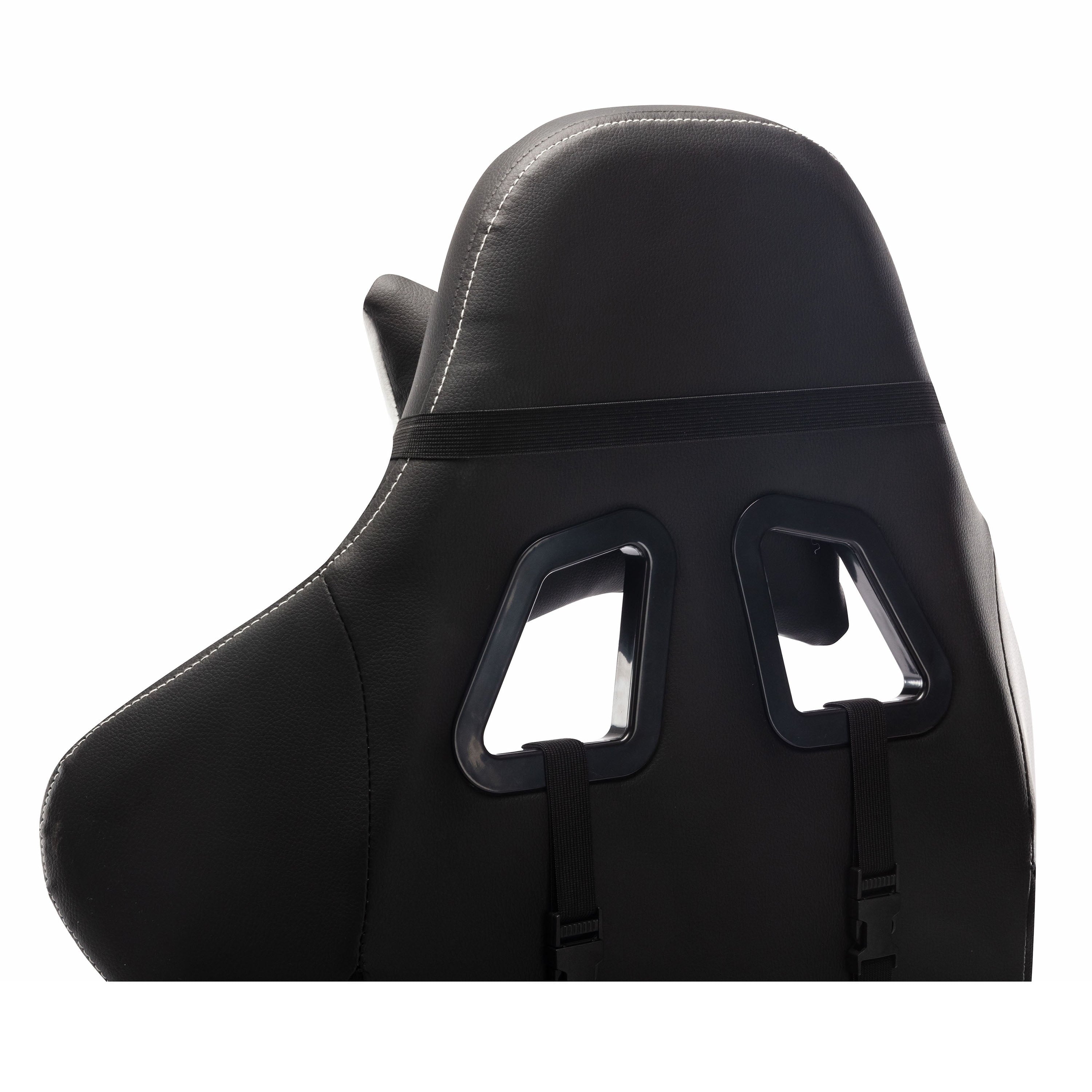 Furniture of America Haver Adjustable Gaming Chair, White and Black