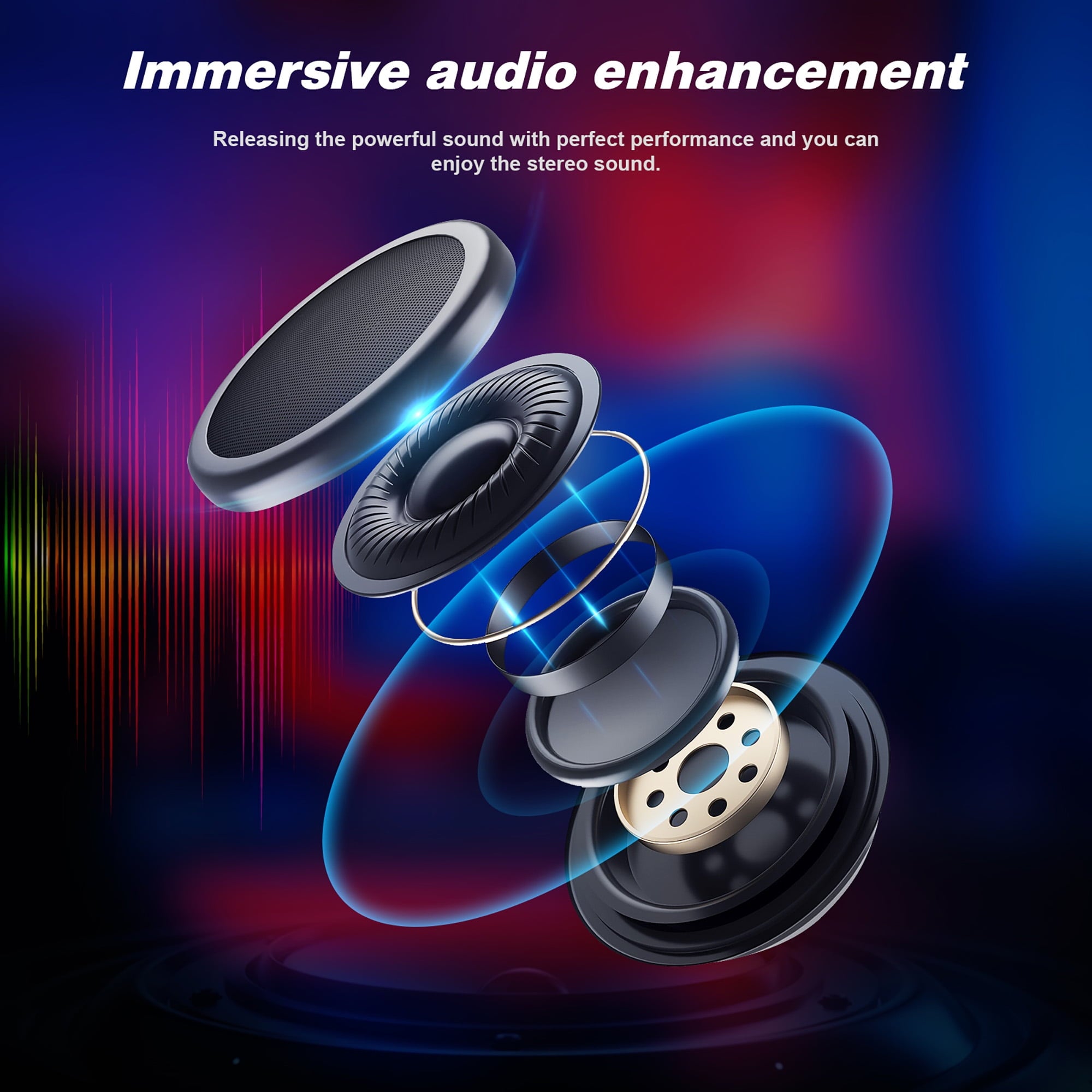 LUCKLIFE Gaming Chair with Speakers Bluetooth and Footrest in Home Office Chair, Black