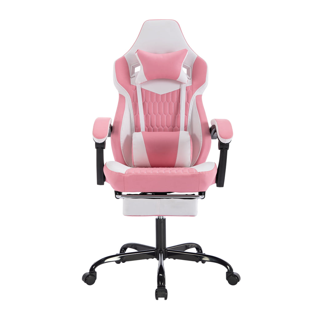 Bananova Ergonomic Gaming Chair High Back Office Chair with Lumbar Support and Adjustable Armrests Swivel Racing Chair, Pink