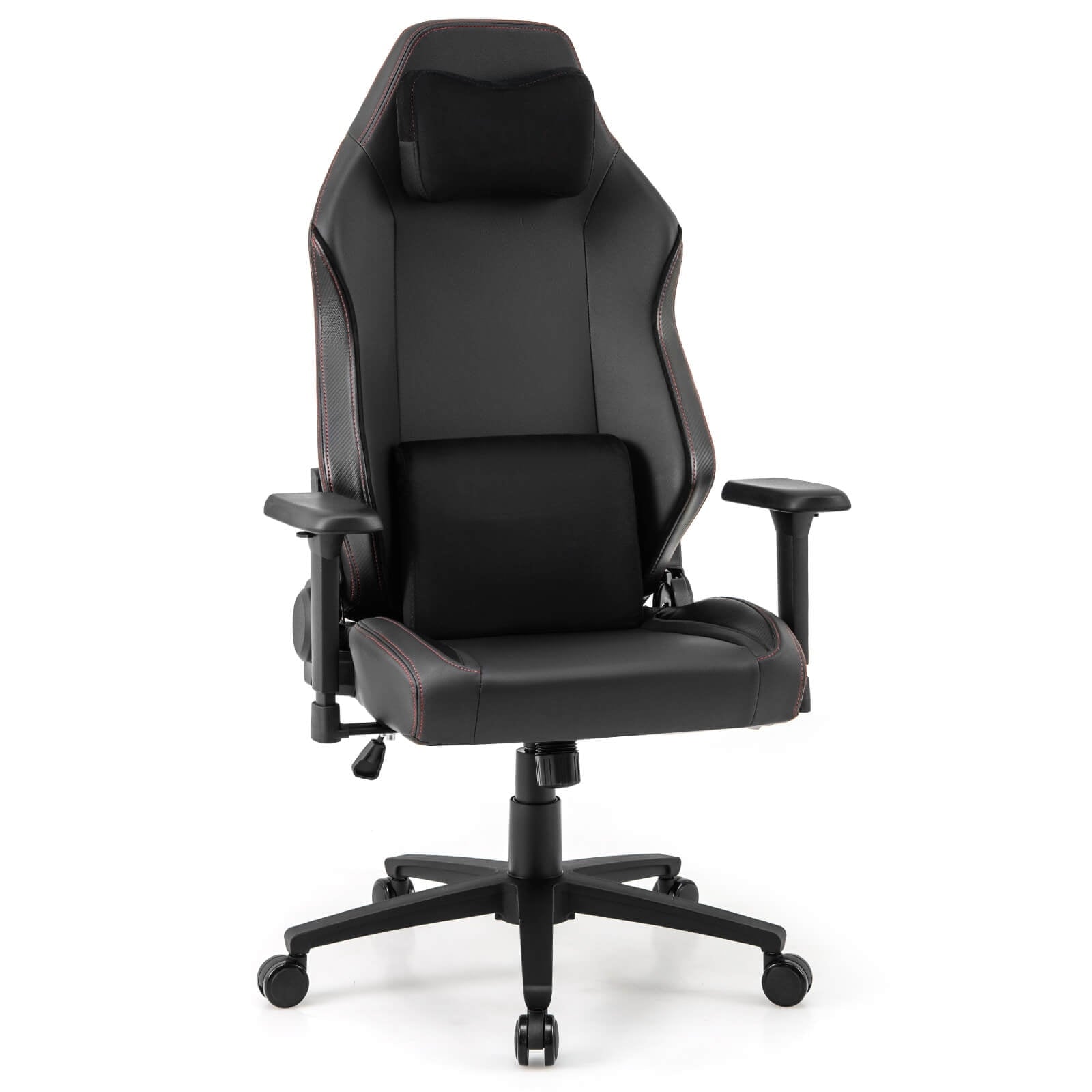 Costway Gaming Chair Ergonomic High Back Computer Chair with Rocking Function & 2D Armrests