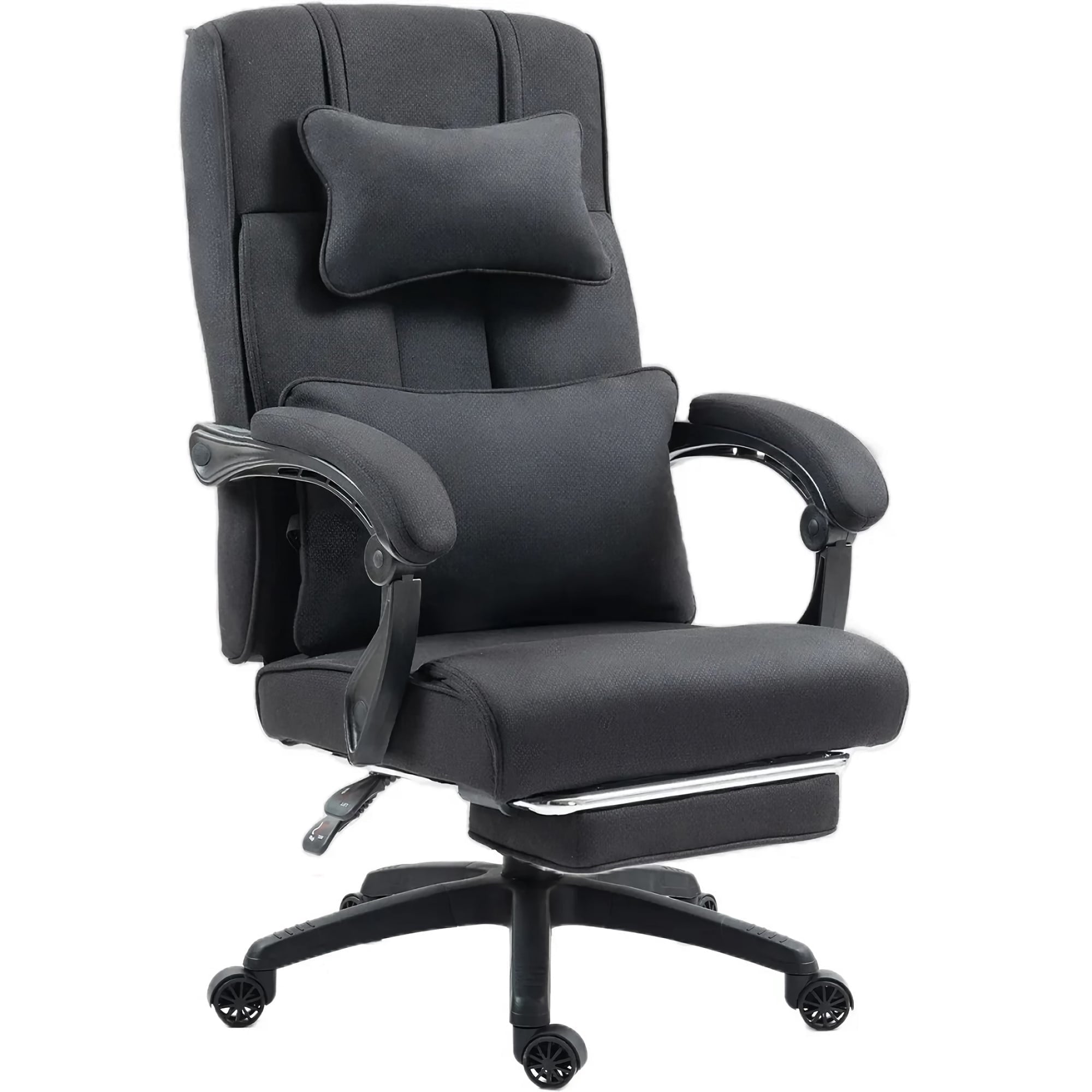 DOWINX Fabric Ergonomic Gaming Chair w/ Footrest & Lumbar Support