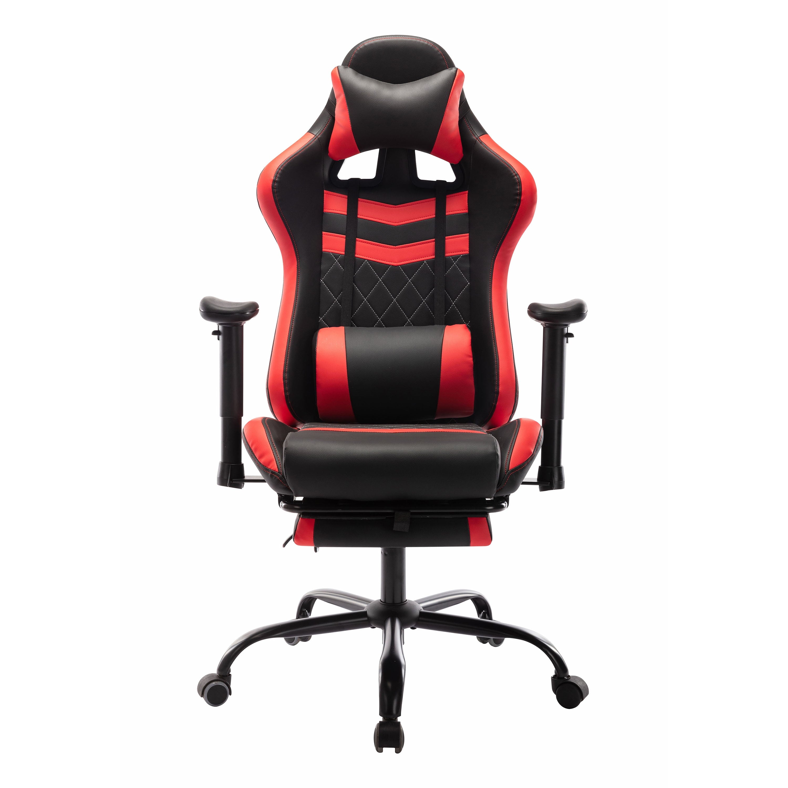Furniture of America Haver Adjustable Gaming Chair, White and Black