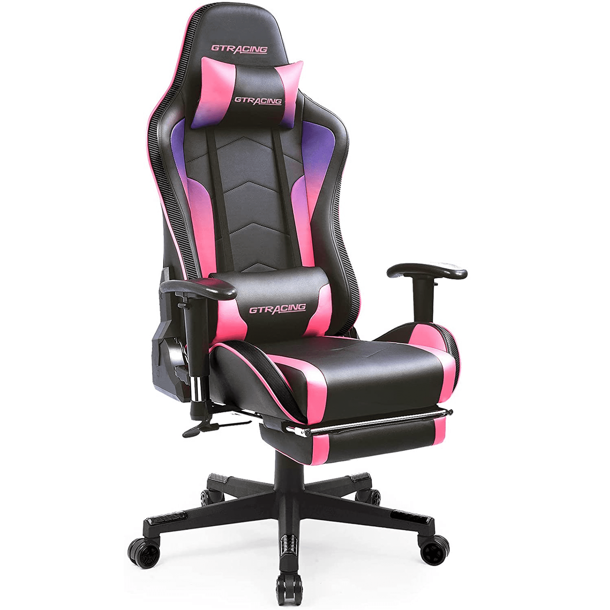 LUCKLIFE Gaming Chair with Speakers Bluetooth and Footrest in Home Office Chair, Black