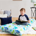 Wildkin Kids Floor Lounger for Boys and Girls, Cotton Polyester Materials Features Separate pillow pockets with envelope closure (Out of This World)