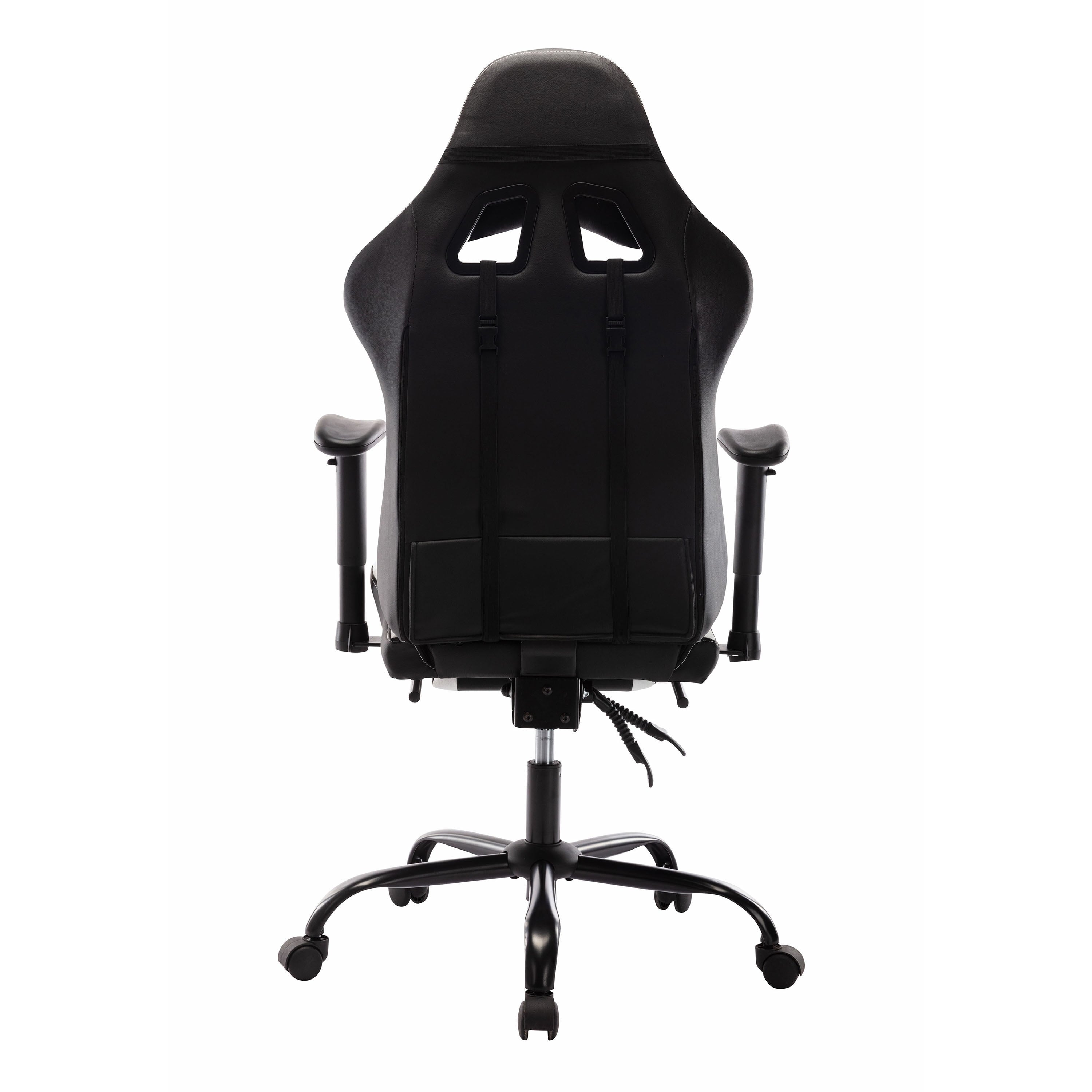 Furniture of America Haver Adjustable Gaming Chair, White and Black