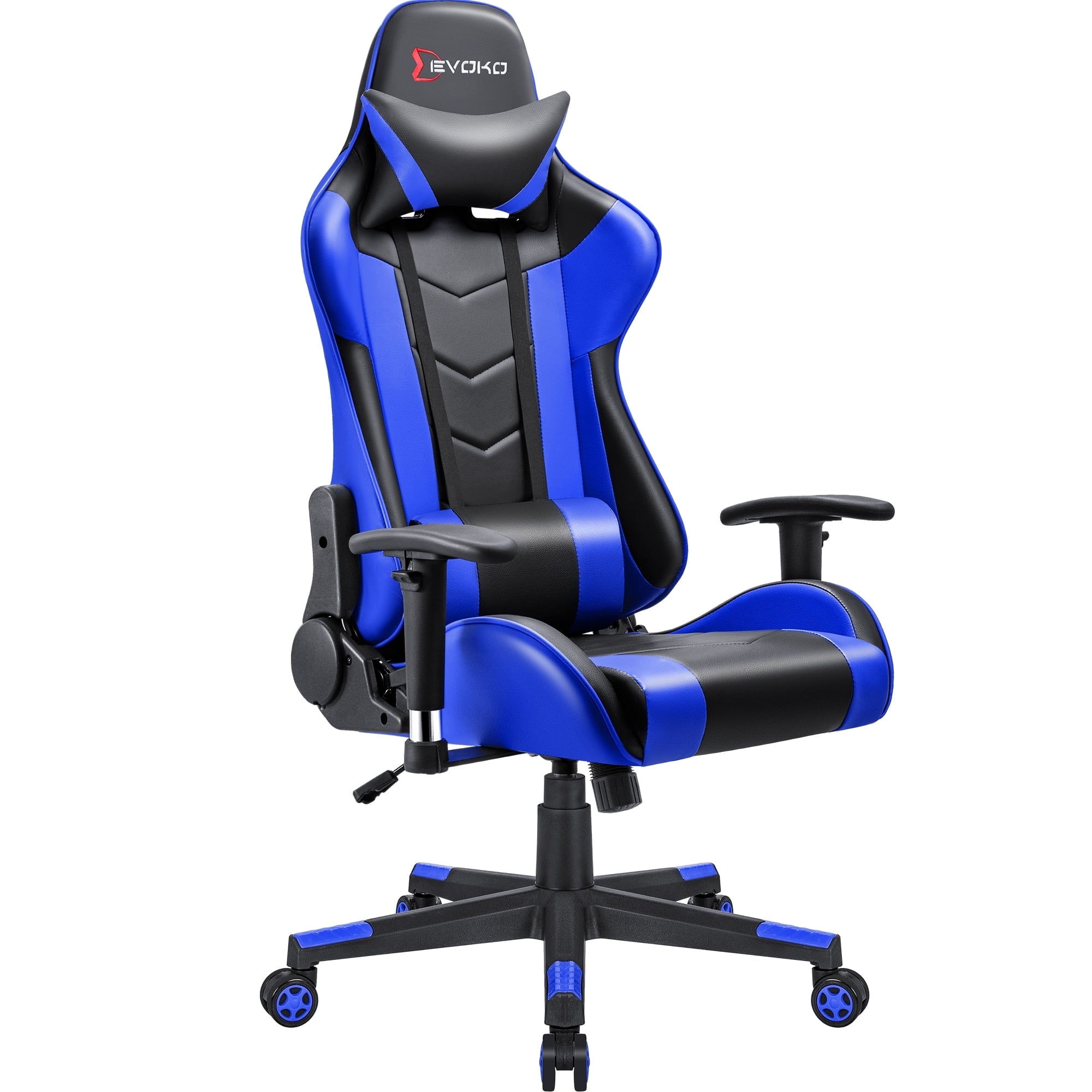Devoko Gaming Chair High Back Office Chair Racing Style Adjustable Height PC Computer Chair PU Leather, Blue