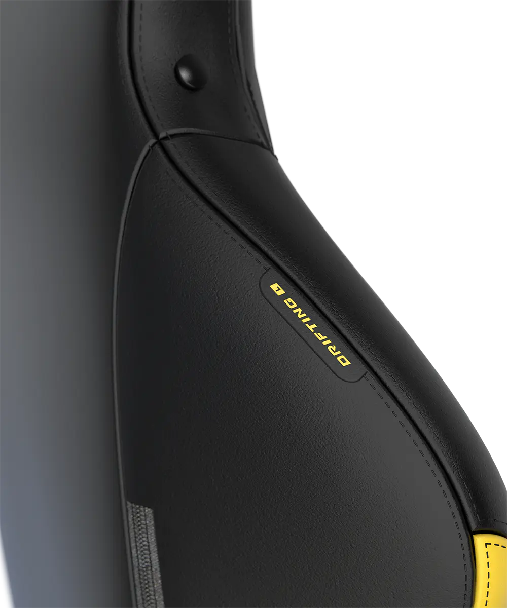 DXRacer Drifting Series Ergonomic Gaming Chair with PVC Leather, High Back Racing Style Office Recliner Adjustable Swivel Gaming Chair, Black and Yellow